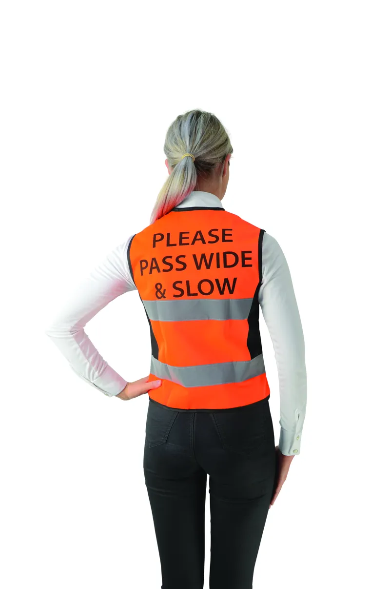 Hy Equestrian Please Pass Wide and Slow Waistcoat - Orange/Black
